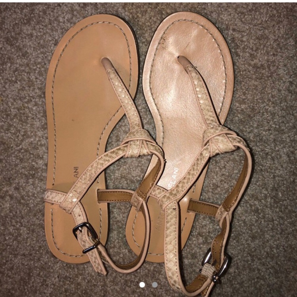 snakeskin nude sandals